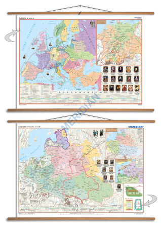 DUO Rzeczpospolita po Unii Lubelskiej (XVI wiek)/ Europa XVI wiek - dwustronna mapa ścienna