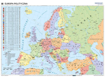 Mapa polityczna Europy - mapa ścienna
