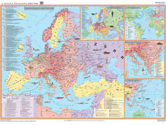 II Wojna Światowa 1943-1945 - mapa ścienna