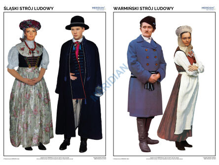 Polskie stroje ludowe - komplet 10 plansz dydaktycznych